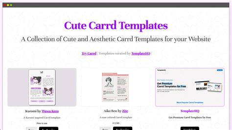 Free Aesthetic Carrd Templates Portal Tutorials