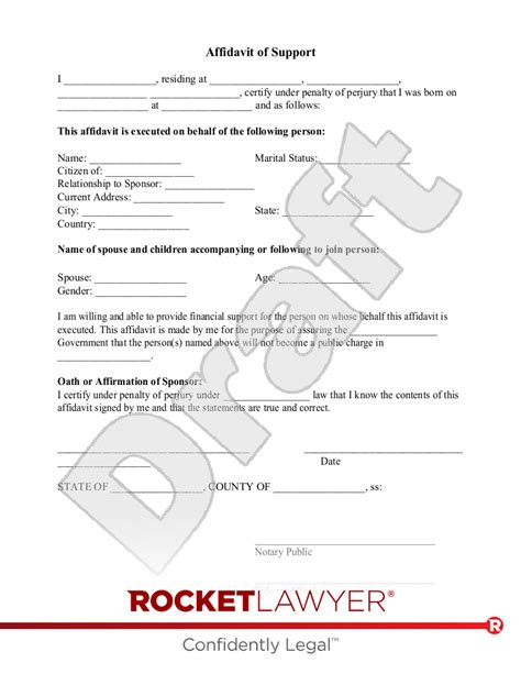 Free Affidavit of Support Make & Download Rocket Lawyer