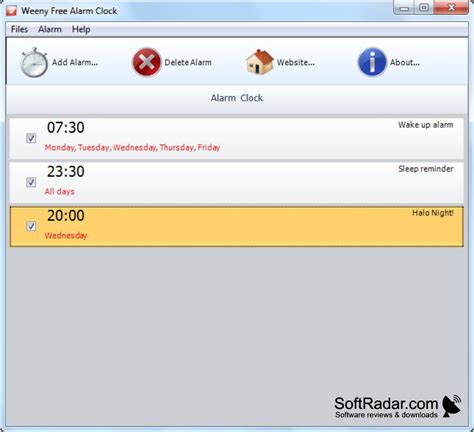 Free Alarm Clock for Windows