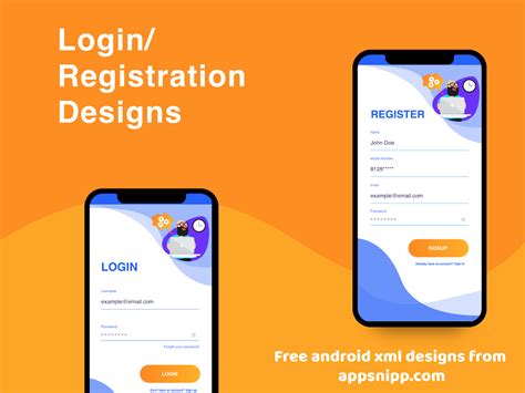 Free Android Login Designs With Xml Source Code Login Design Android Design Android
