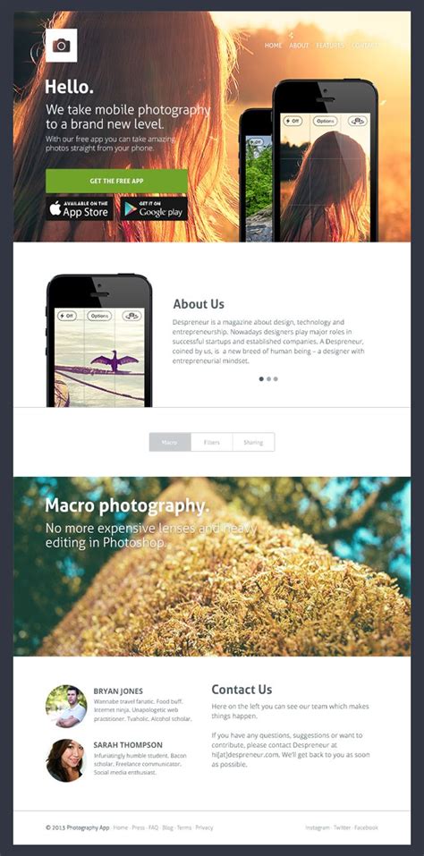 Free App Website PSD Template