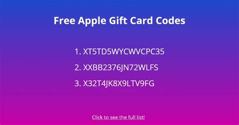 Free Apple Card Codes 2021