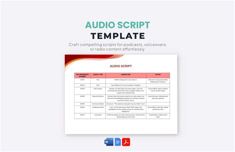 Free Audio Script Template Download in Word, Google Docs, PDF