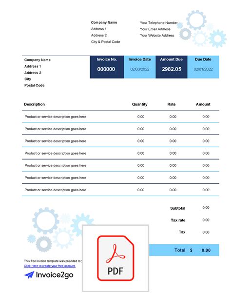 Free Auto Repair Invoice Template - Download and Customize Invoice2go …