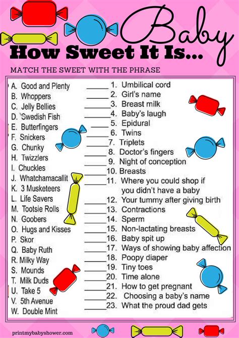 Free Baby Shower Games Printable