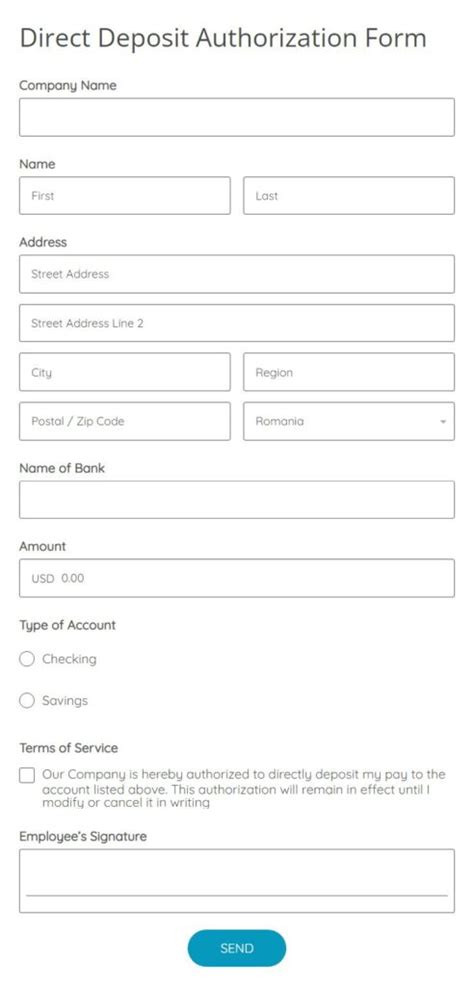 Free Bank Authorization Form Template 123FormBuilder