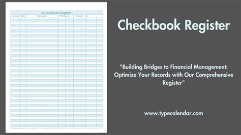 Free Bank Ledger Printable