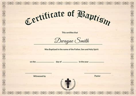 Free Baptism Certificates Printable