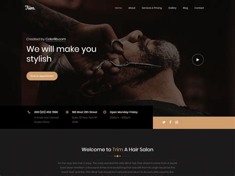 Free Barber Shop Website HTML Template DesignHooks