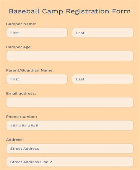 Free Baseball Registration Form Template 123FormBuilder