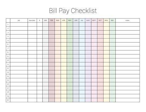 Free Bill Pay Template