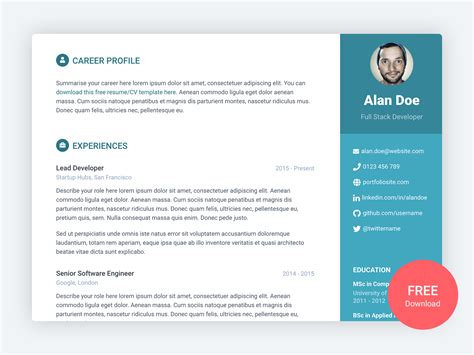 Free Bootstrap Resume Cv Template For Developers Orbit