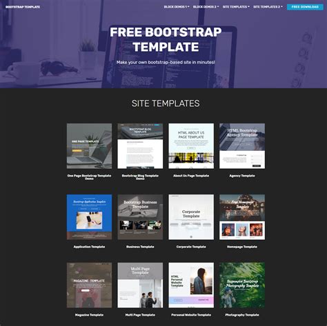 Free Bootstrap Template 2018