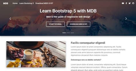 Free Bootstrap Template With Image Carousel Bootstrap Template Design Freebie Templates
