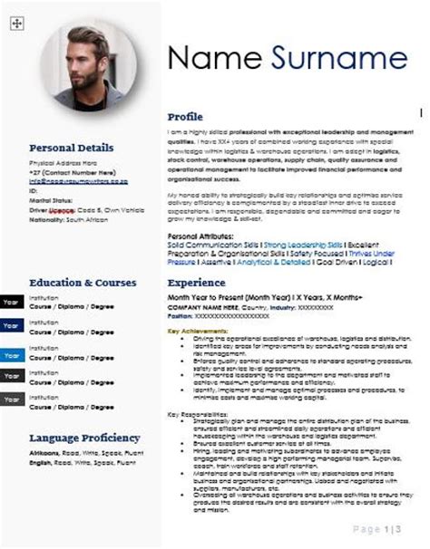 Free CV Template UK Example Customizable in Word Format