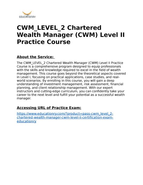 Free CWM_LEVEL_2 Practice
