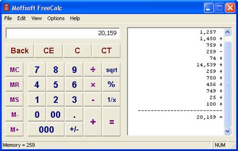 Free Calculator Software Moffsoft Freecalc Is A Great Replacement For Your Windows Calculator