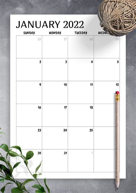 Free Calendar By Month