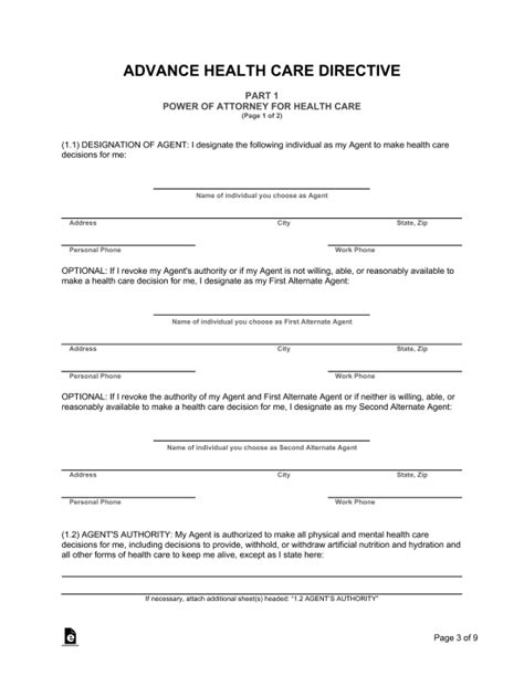 Free California Advance Directive Form PDF Word