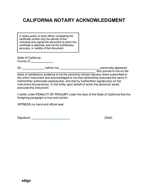 Free California Notary Acknowledgment Form Word Pdf Eforms Vrogue