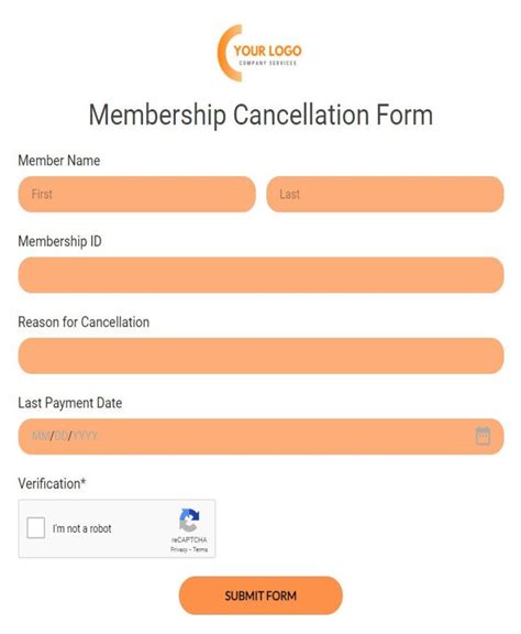 Free Cancellation Form Templates 123FormBuilder