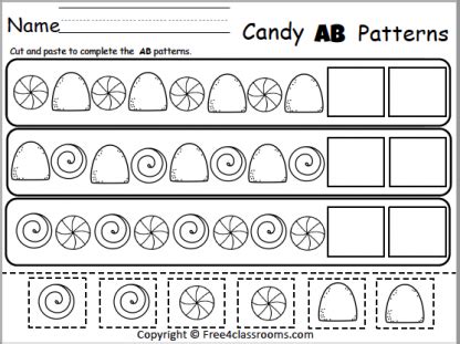 Free Candy Ab Patterns Math Worksheet Free4classrooms