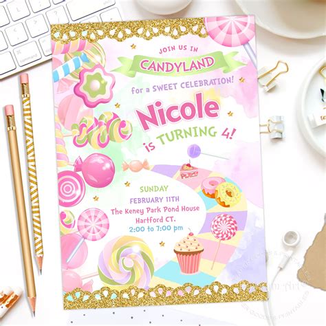 Free Candyland Invitation Template
