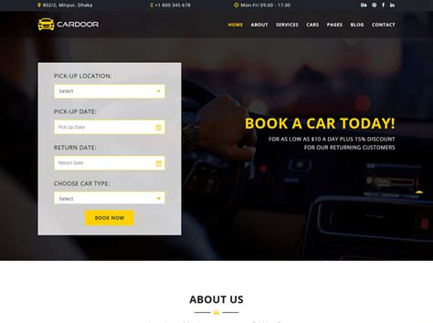 Free Car Booking Website Html Template Designhooks