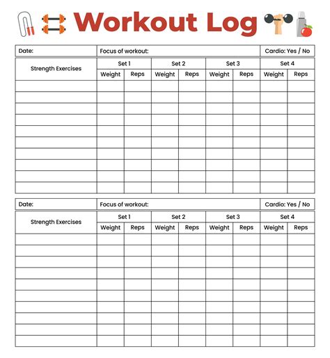 Free Cardio Workout Logs Printable Workout Log Cardio Workout Cardio