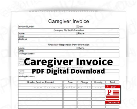 Free Caregiver Invoice Template