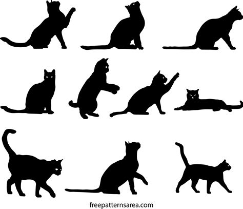 Free Cat Clipart Silhouette Vector FreePatternsArea