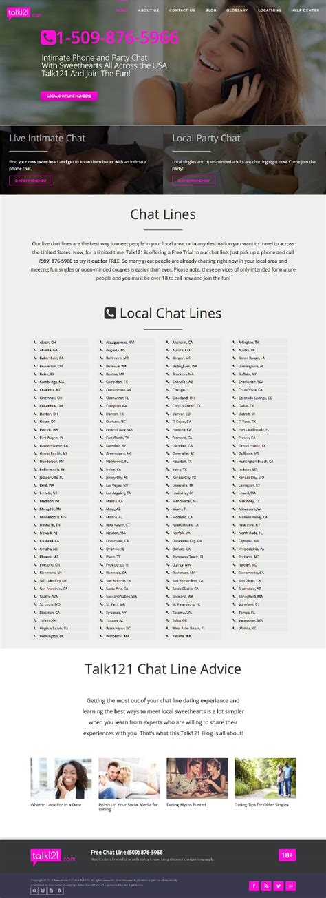 Free Chat Line Numbers One on One and Party line