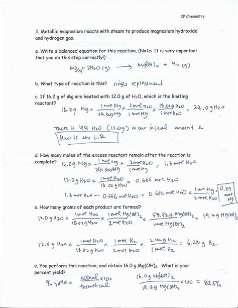 Free Chemistry Problem Answers