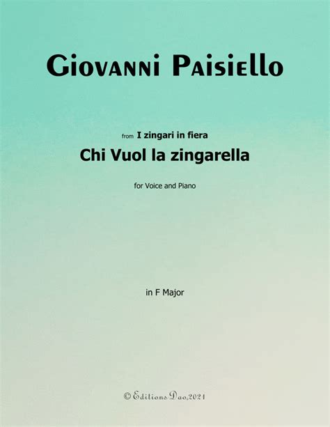 Free Chi vuol la zingarella by Giovanni Paisiello sheet music ...