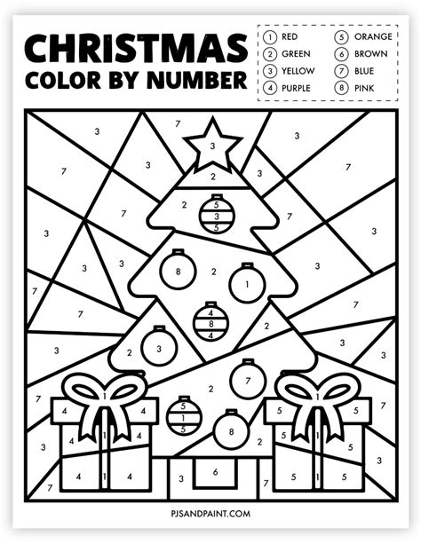 Free Christmas Color by Number Printables Coloring Pages