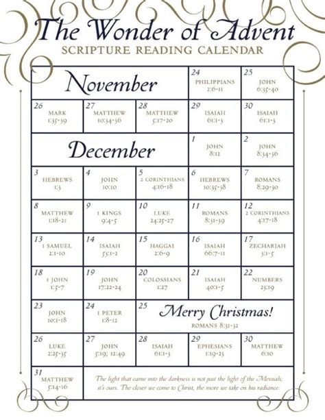 Free Christmas Scripture Printables Calendar Printables