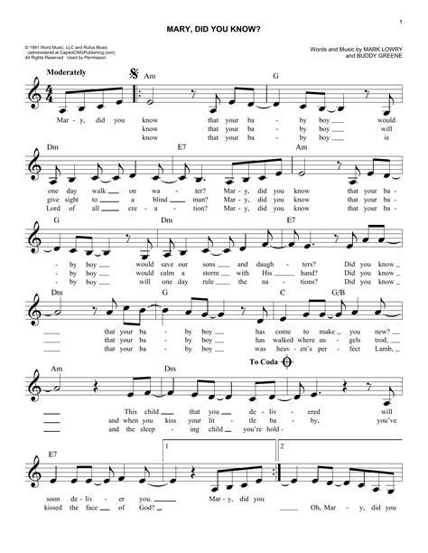 Free Christmas Sheet Music Piano Mary Did You Know mary did you know
