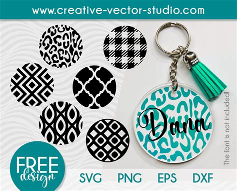 Free Circle Keychain Patterns SVG Creative Vector Studio