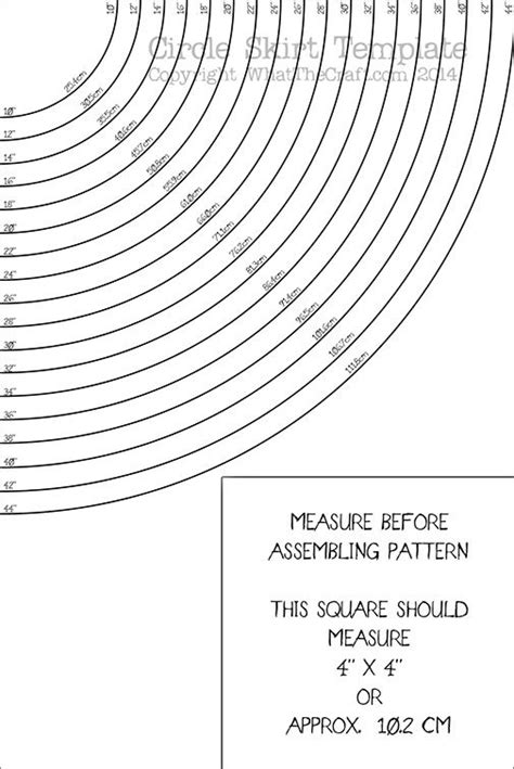 Free Circle Skirt template Printable PDF Pattern WhatTheCraft