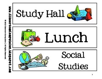 Free Classroom Subject Labels By Classroom Compulsion Tpt