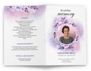 Free Classy Purple Funeral Program Samples Download