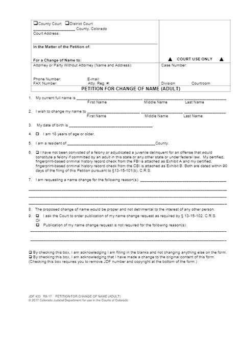 Free Colorado Name Change Forms CocoSign