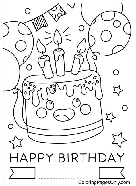 Free Coloring Birthday Cards To Prin