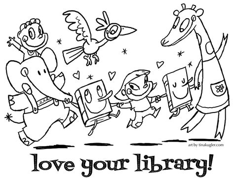 Free Coloring Page Library Week Library Activities Library Week Activities