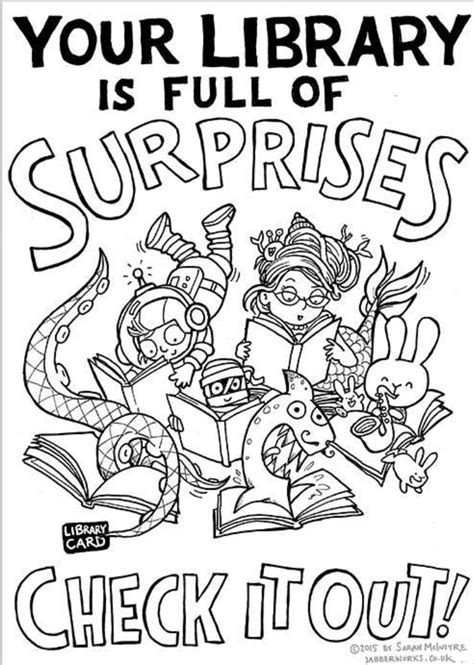 Free Coloring Page Library Week Library Week Activities Library Activities