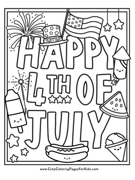 Free Coloring Pages For July