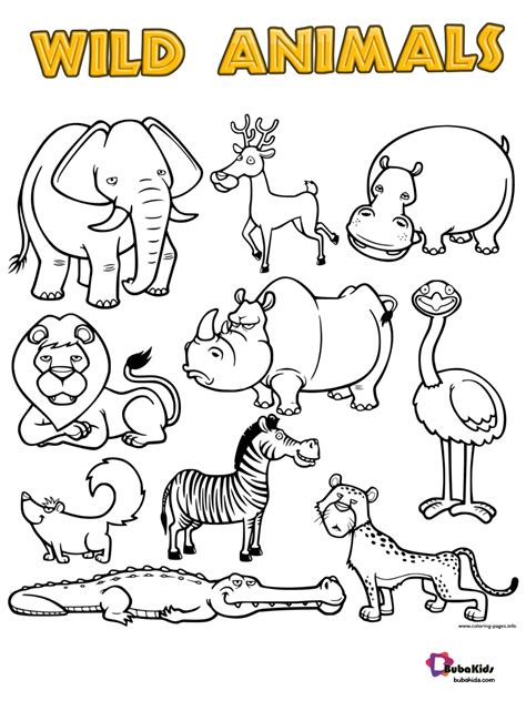 Free Coloring Pages Wild Animals