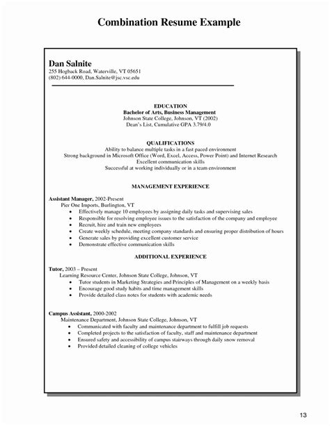 Free Combination Resume Template Word Database