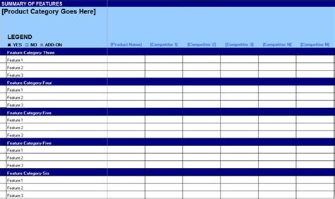 Free Competitive Matrix Feature Comparison Chart 280 Group
