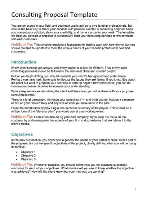 Free Consulting Proposal Template For Pdf Word Hubspot